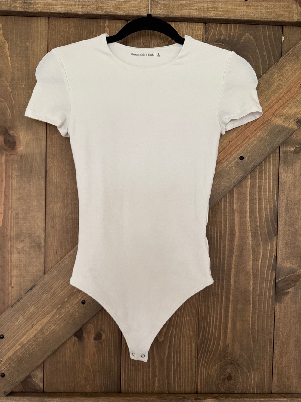 Abercrombie & Fitch White Short Sleeve Bodysuit Size Small